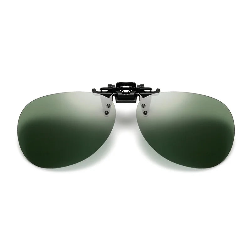 VIVIBEE Rimless Pilot Flip Up Clip on Sunglasses Oversized Men Polarized Clips Aviation Big Size Driving Women UV400 Glasses