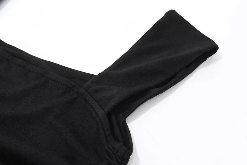 Ruched Bodycon Maxi Dress | Square Neck Slip Dress -femstylo