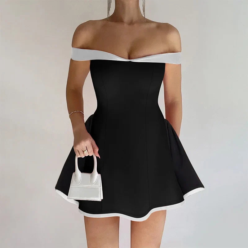 2025summer Off-Shoulder Strapless Sexy Mini Dress Women Fashion