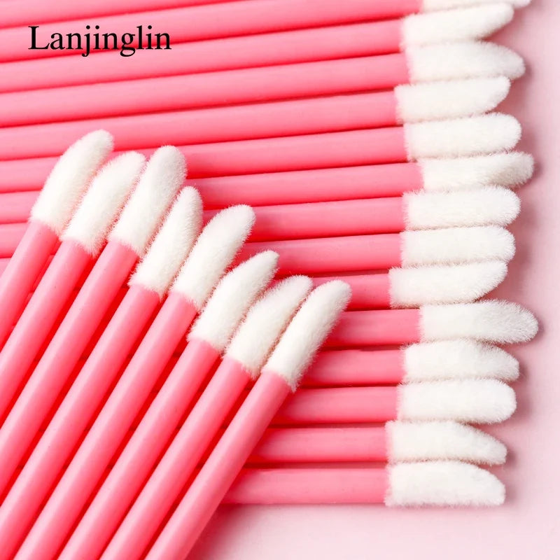 Lanjinglin 5/50 Pcs Lip Brush Reusable Makeup Brushes Lipstick Applicator Wands Eyelashes Extension Tool Beauty Accessories