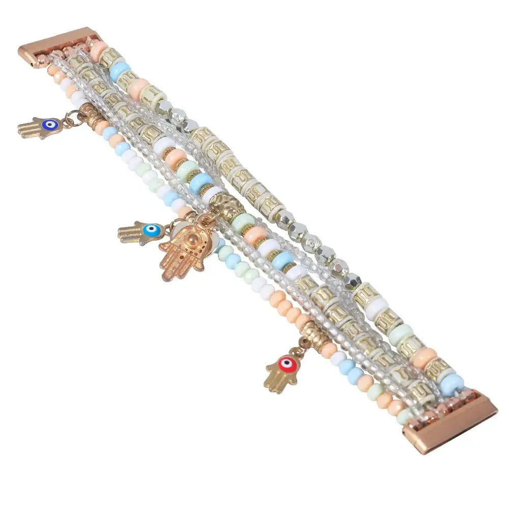 Fitbit Versa 4, Versa 3, Sense 2 & Sense Beaded Charm Bracelet Band