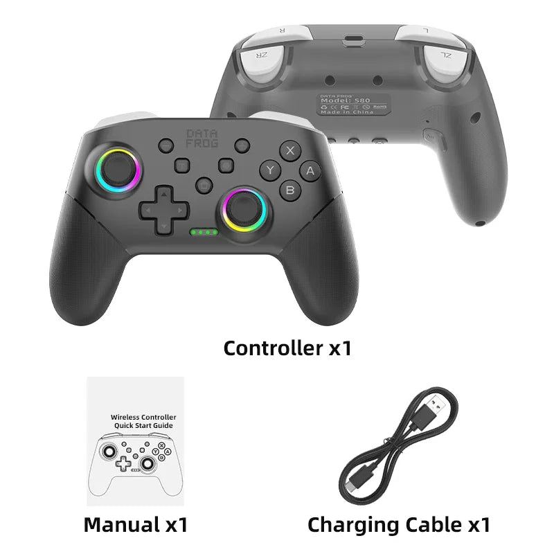DATA FROG Wireless Game Controller for Switch / OLED / Lite / Switch 2 Console Programmable Joystick Gamepad for PC