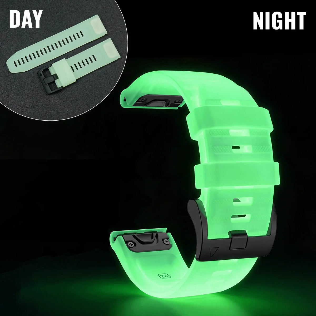 Garmin QuickFit 22/26mm Glow-in-the-Dark Silicone Band