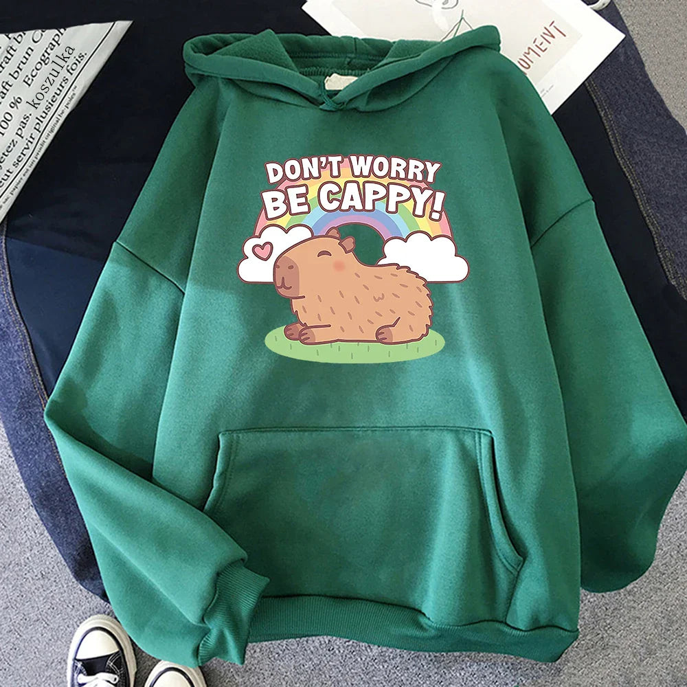 Sudadera con capucha de capibara "Don't Worry Be Cappy"