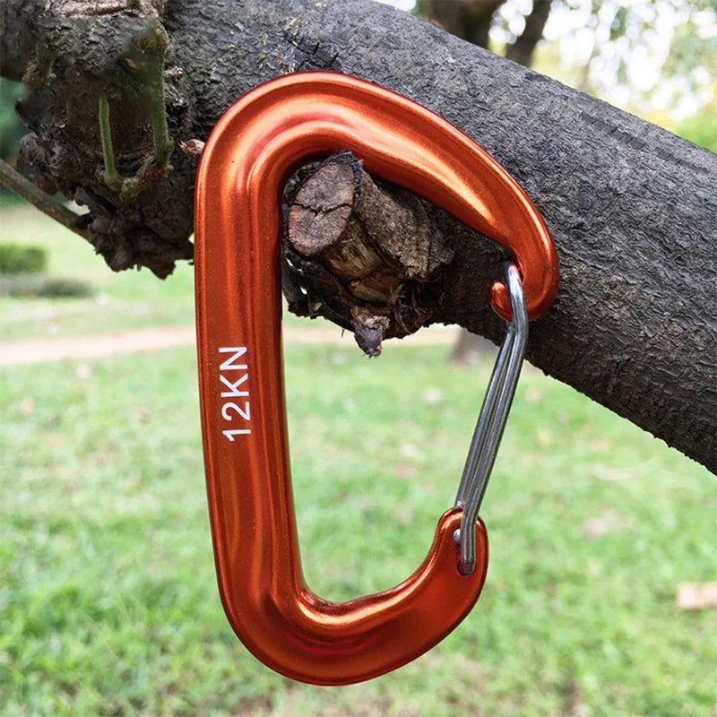12KN Small Climbing Carabiner D-Shape Mountaineering Buckle Hook