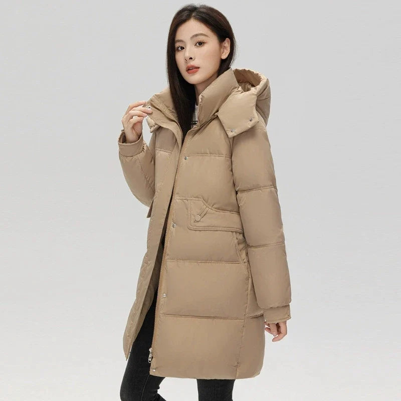 2025 New Women Warm Thicken Down Cotton Jacket Winter Women Long Cotton Coat Hooded Puffer Jacket Women Loose Plus Size Parkas