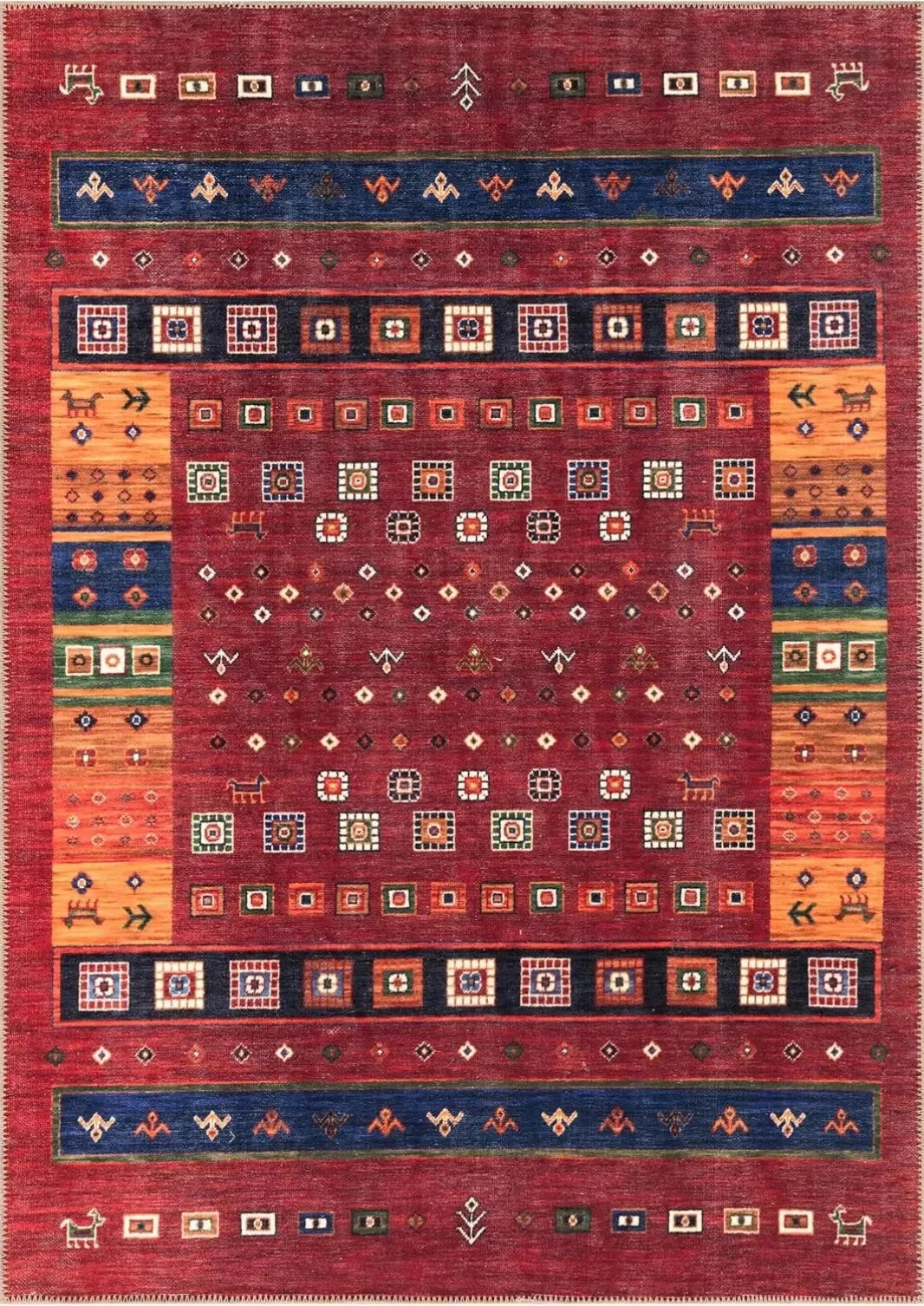 Turkish Style Red Rugs Classic Style Carpet Non Slip Living Room Rug Popular Modern Rug Ottoman Style Boho Rug Entrance Door Mat
