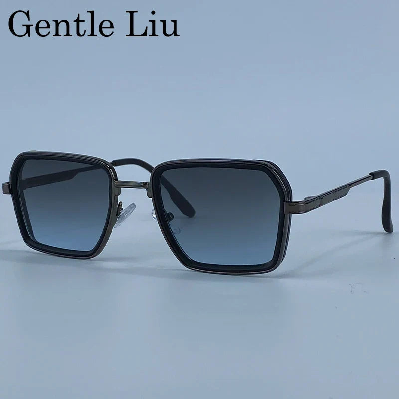 Steampunk Polygon Polarized Sunglasses Men 2026 Luxury Brand Change Color Sun Glasses For Male Driving Eyewear Metal Frame Shade