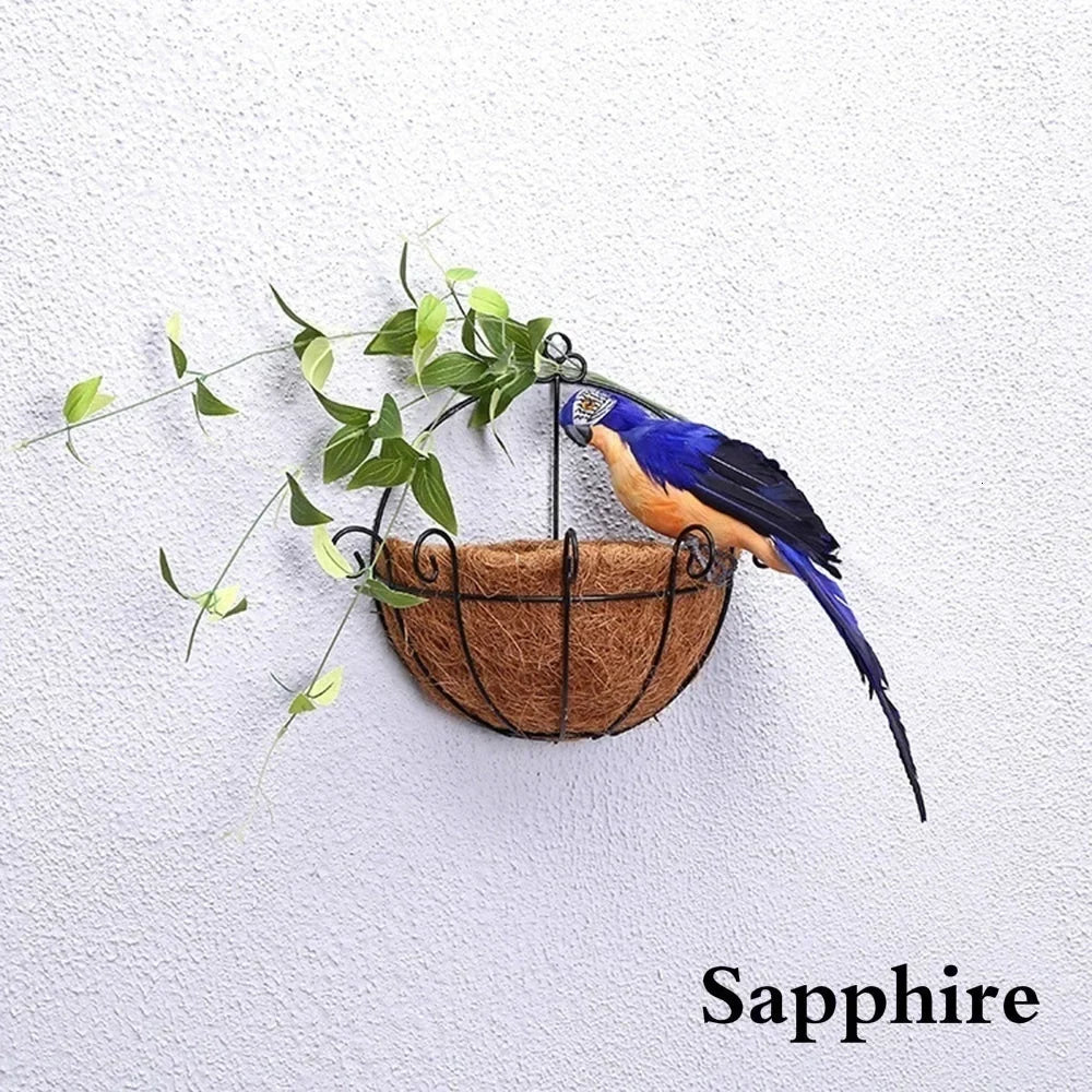 Handmade Feather Parrot Garden Ornament