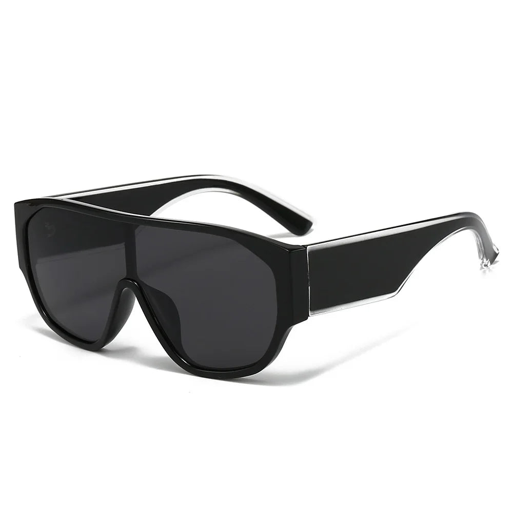 Y2K Oversized Shield Mask Sunglasses Women Men One-Piece Steampunk Big Frame Goggles Punk Shades Windproof Eyewear