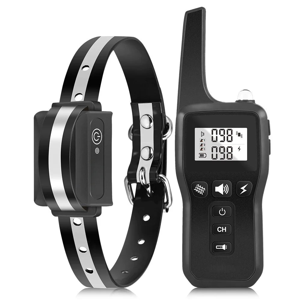 1000m Dog Training Collar IPX7 Waterproof Rechargeable Electric Shock