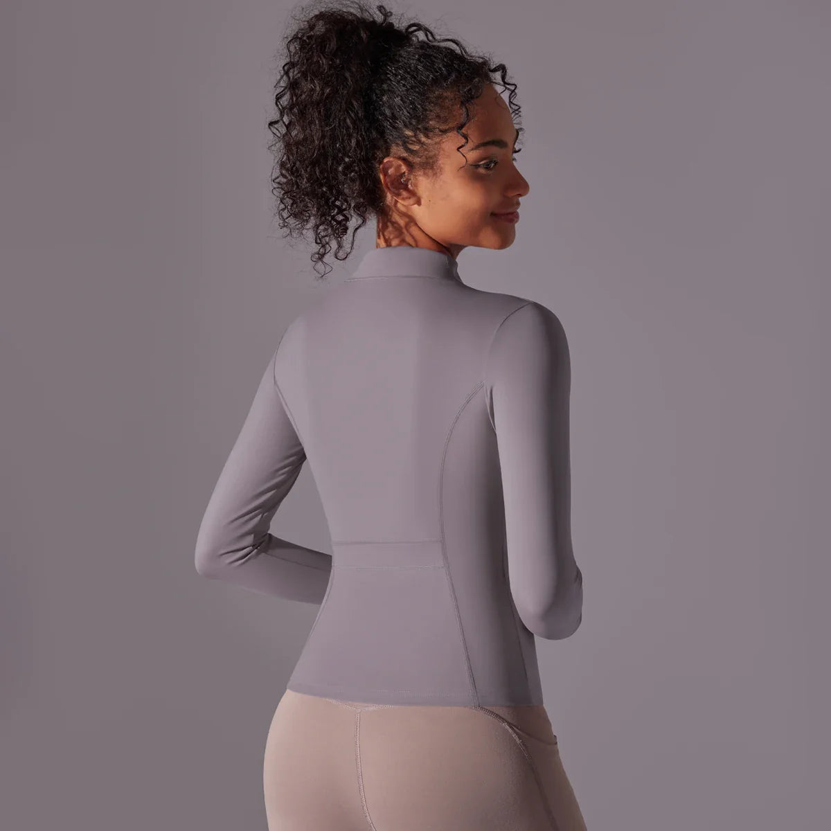 Women's Full Zip Yoga Top With Thumbholes