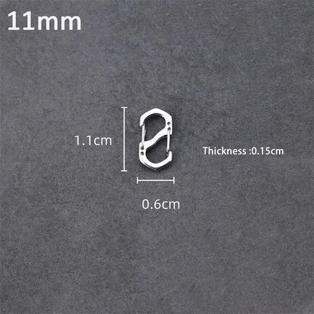 10PCS Stainless Steel Backpack Buckle S Type Handmade Carabiner with Lock Silver Necklace Clasps Jewelry Accessories