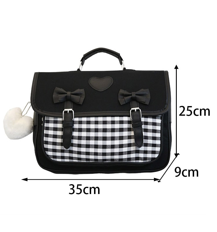 Mochila escolar de cuadros vichy