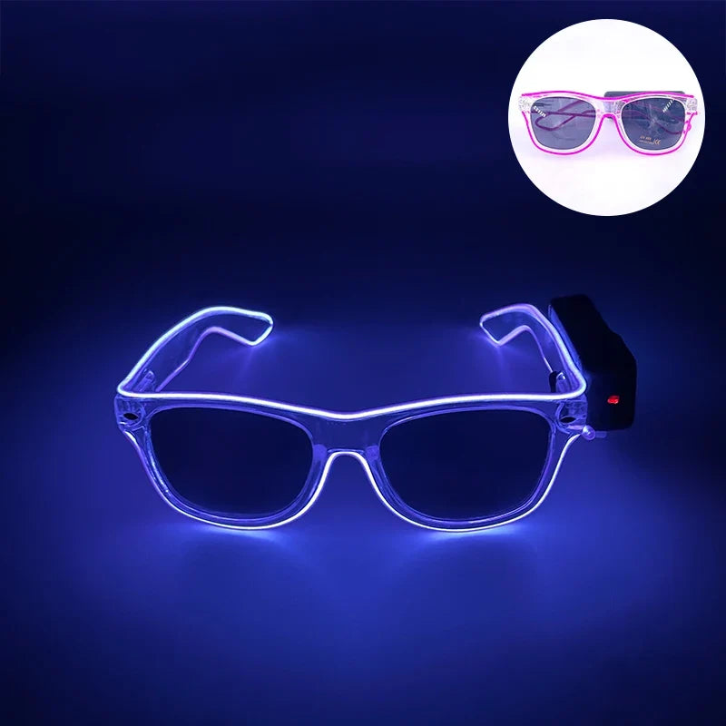 New Cool Wireless Glowing LED Light Up Glasses For Rave Festival Party Luminous Neon Mosaic Sunglasses Club Disco Eye Glasses