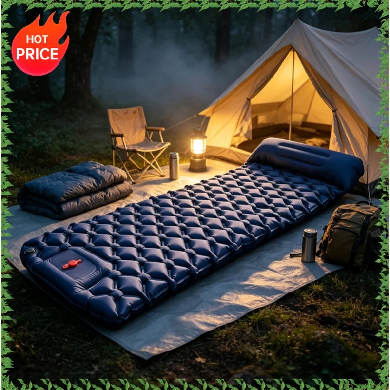 Outdoor Camping  Inflatable Mattress Extra Wide Sleeping Pad Ultralight Folding Bed Sleeping Mat Car Travel Mat