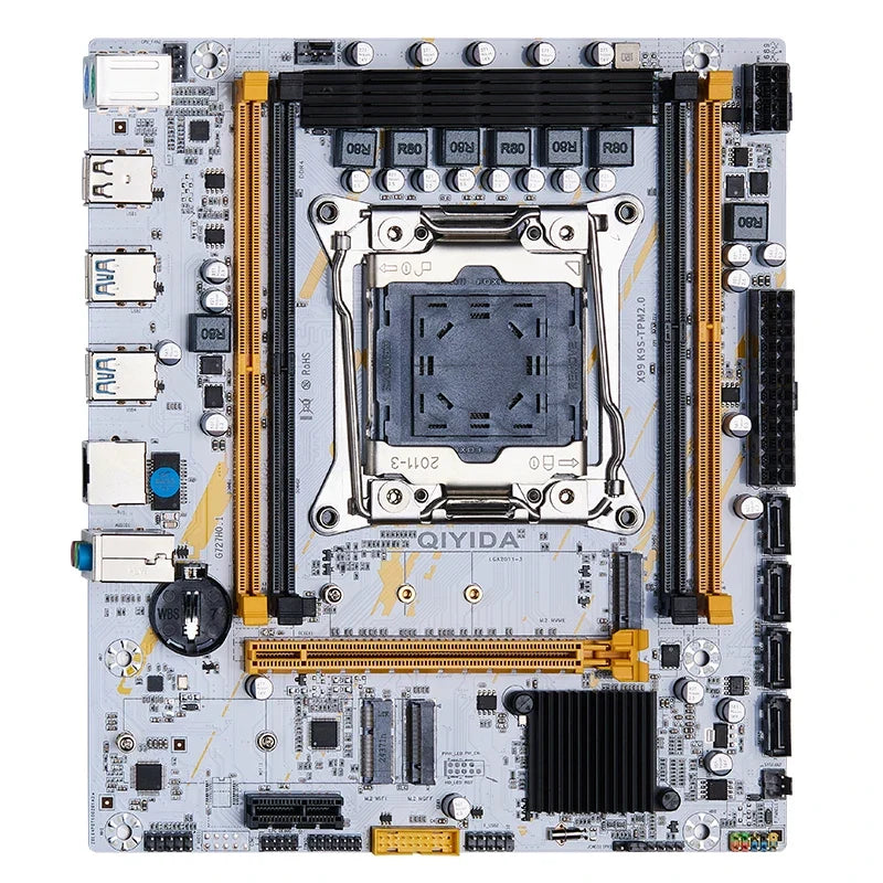 QIYIDA X99 Motherboard LGA2011-3 Slot SATA3.0 USB3.0 NVME M.2 NGFF WIFI Support DDR4 Memory and Xeon E5 V3 V4 Processor TPM14PIN
