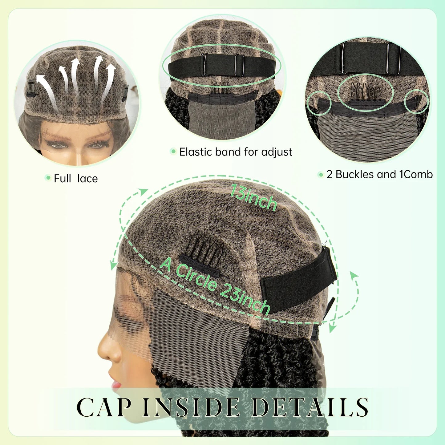14Inch Full Lace Braided Wigs Synthetic Lace Frontal Twisted Braids Wigs with Baby Hair Knotless Box Braids Wig for Black Women