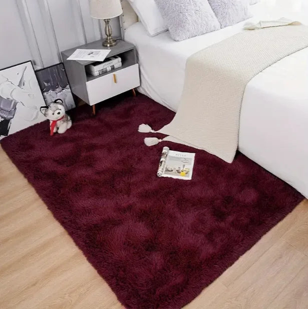 VIKAMA 50x80cm Red Wedding Carpet, Plush Bedroom Bedside Blanket, Proposal, Valentine's Day Party Decoration, Welcome Doormat