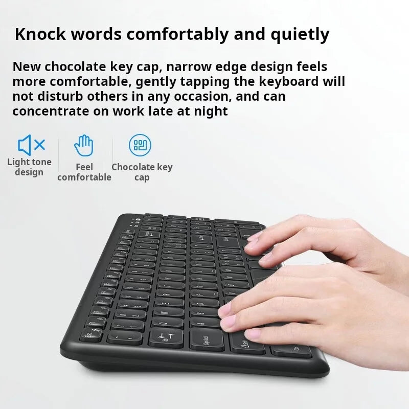 B.O.W HW256 Ultra-thin wireless keyboard and mouse set, 2.4G wireless set, 96 keys
