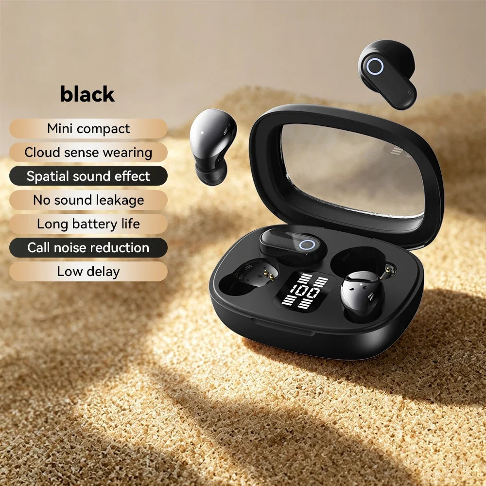 2-in-1 True Wireless In-ear Earphones Bluetooth Digital Earplug 9D Stereo 0 Delayed Game Couple Birthday Gift HD Call Headphones