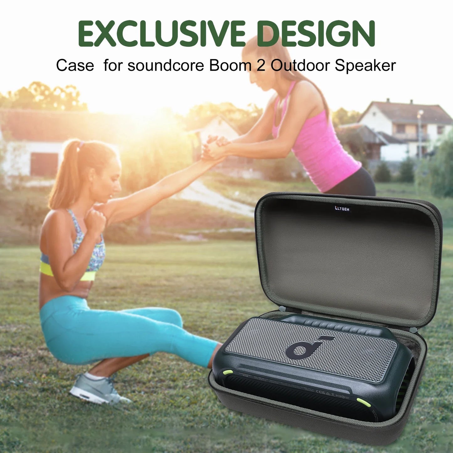 Bluetooth Speaker Case for soundcore Boom 2 Outdoor Bluetooth Speaker Storage Carrying Bag Accessories for Bluetooth Speaker