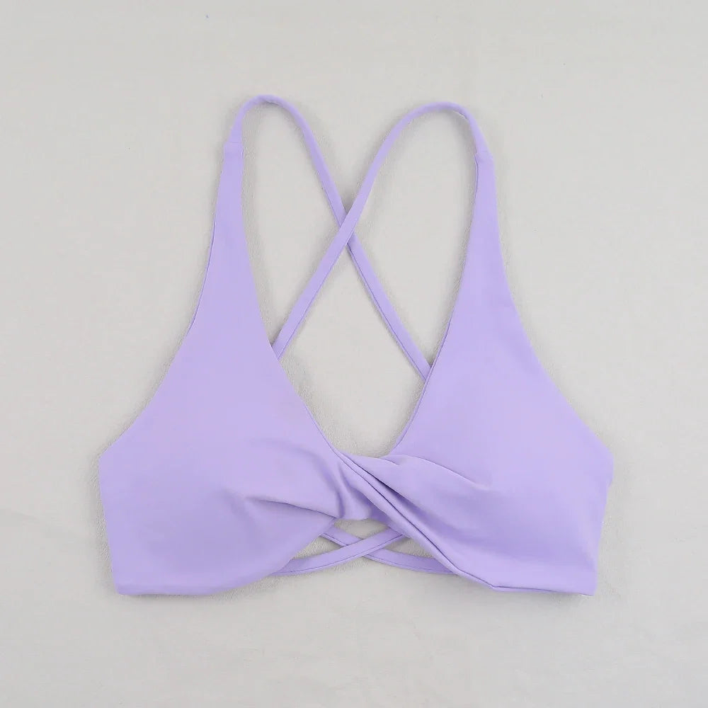 Sexy Slim Shoulder Straps Somfortable High Stretch Sports Underwear Gym Workout Breathable Detachable Yoga Bra