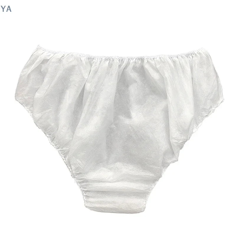 [Y]10x Disposable Underpants White Double Woven Paper Briefs  Unisex Underwear Drop
