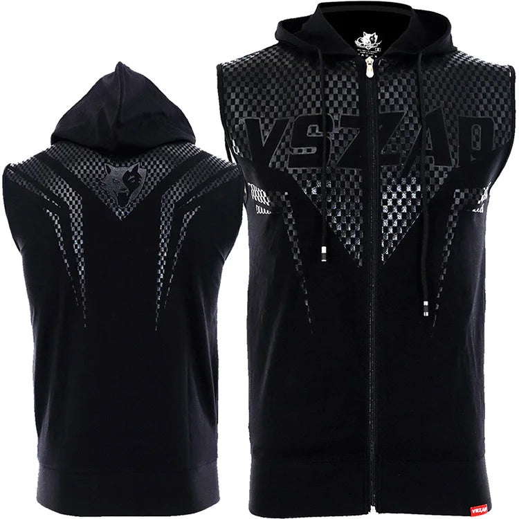 Vszap Hooded Sleeveless MMA Fitness Vest