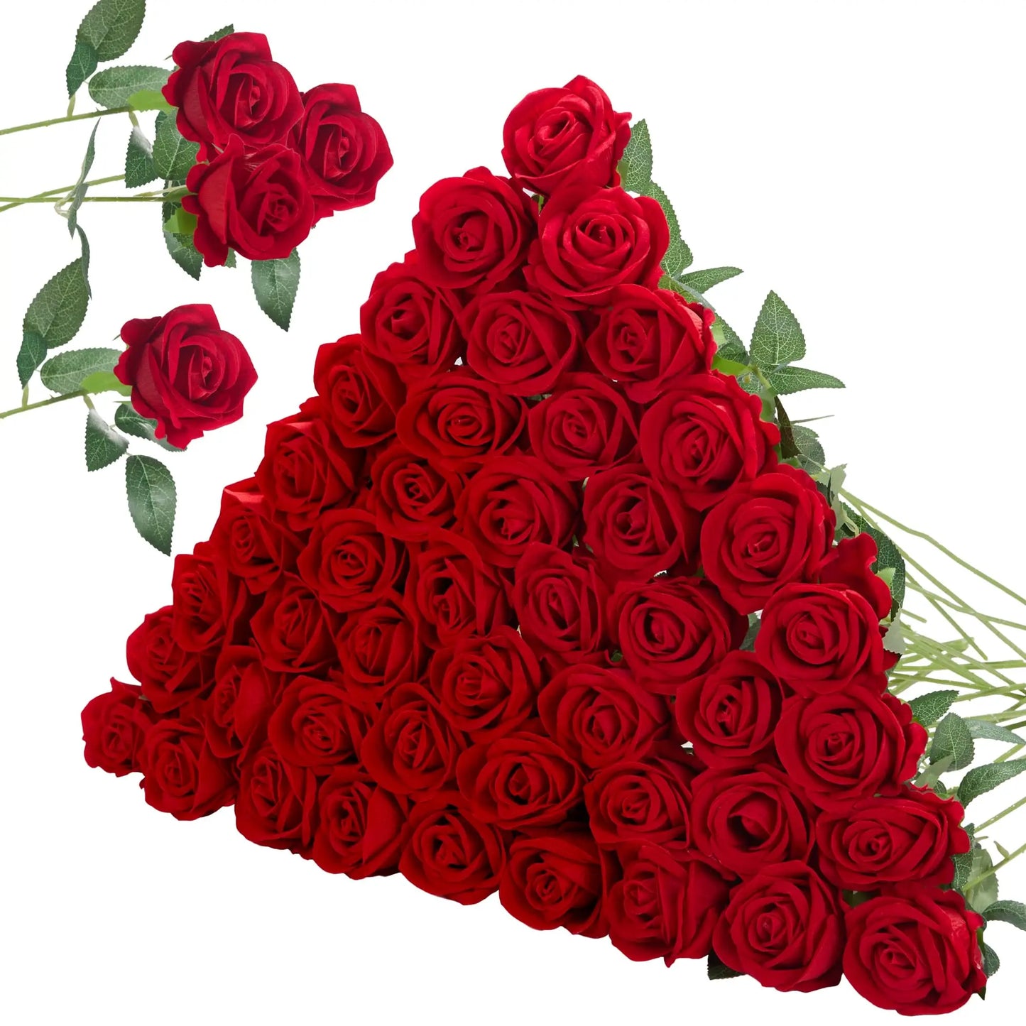 18-300pcs Artificial Rose Flowers Velvet Red Roses Artificial Flowers