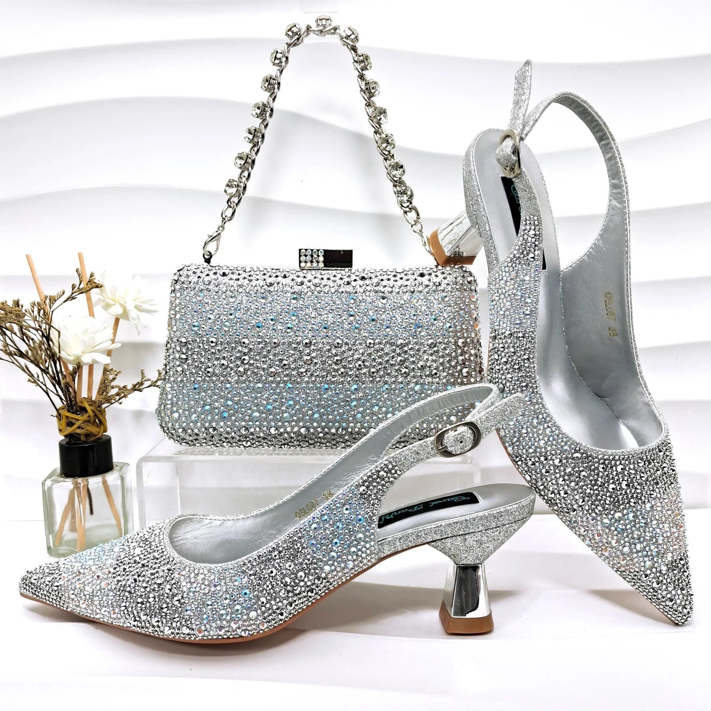 Conjunto de Zapatos y Bolsos para Mujer de Estilo Africano de Alta Calidad ED125