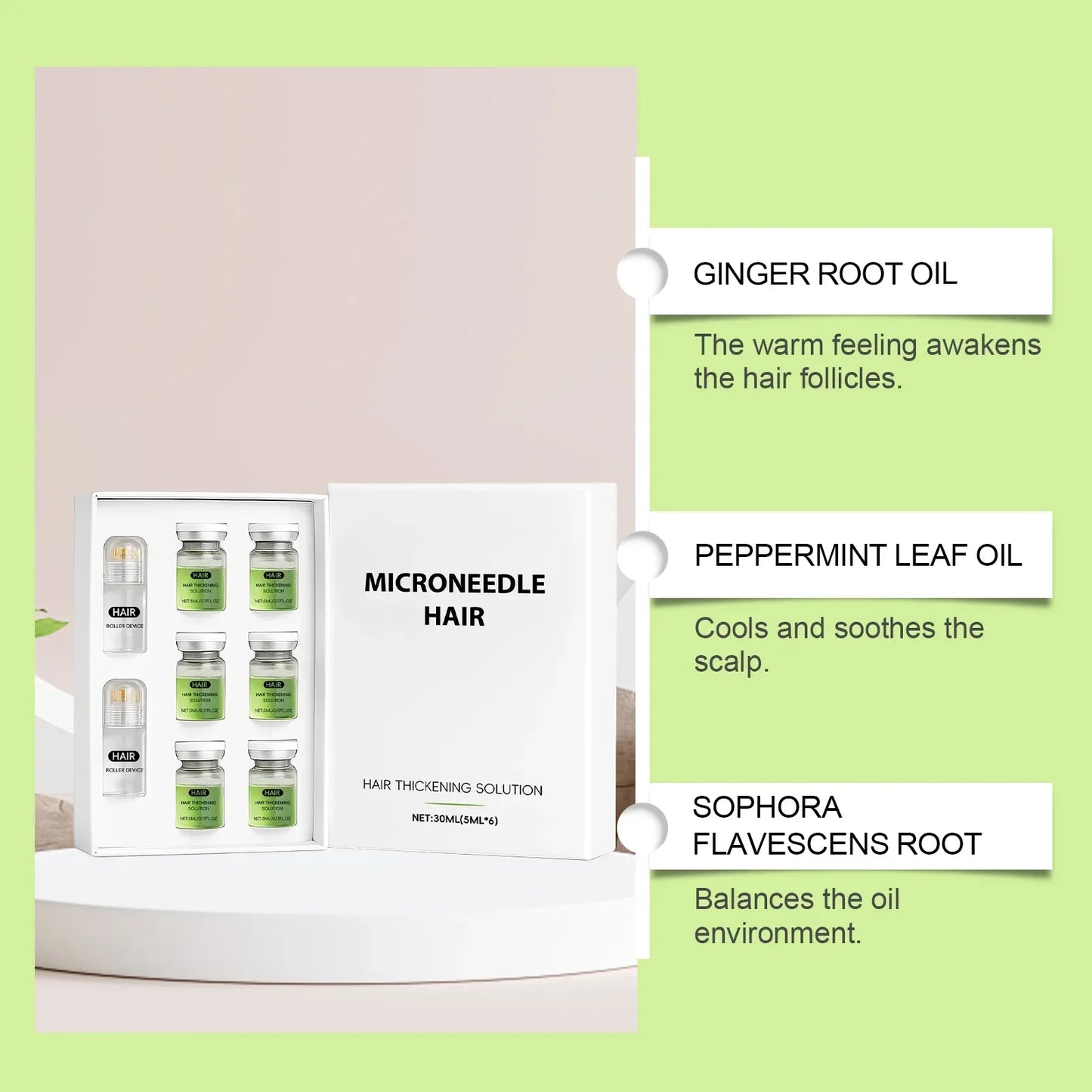 Anti-Hair Loss Scalp Care Roller Serum Kit Nourishes Roots Strengthens Hair Prevents Baldness Daily Care