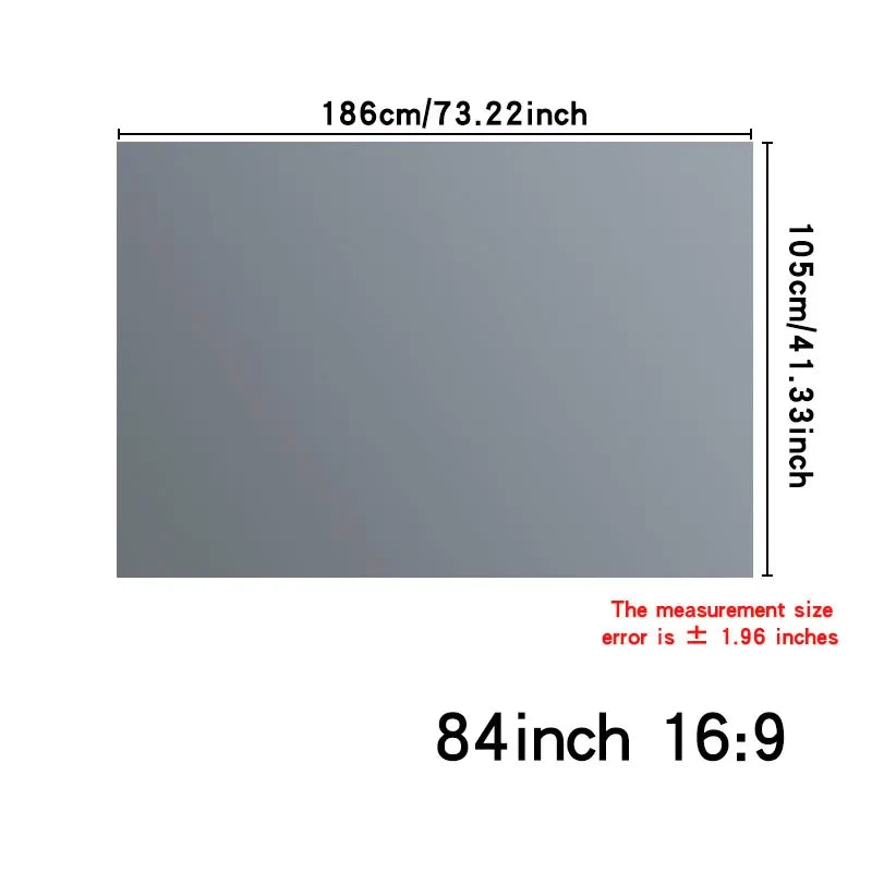 Metal anti glare screen, simple version, 30~133 inches, no need for punching installation, high-definition 4K projection screen