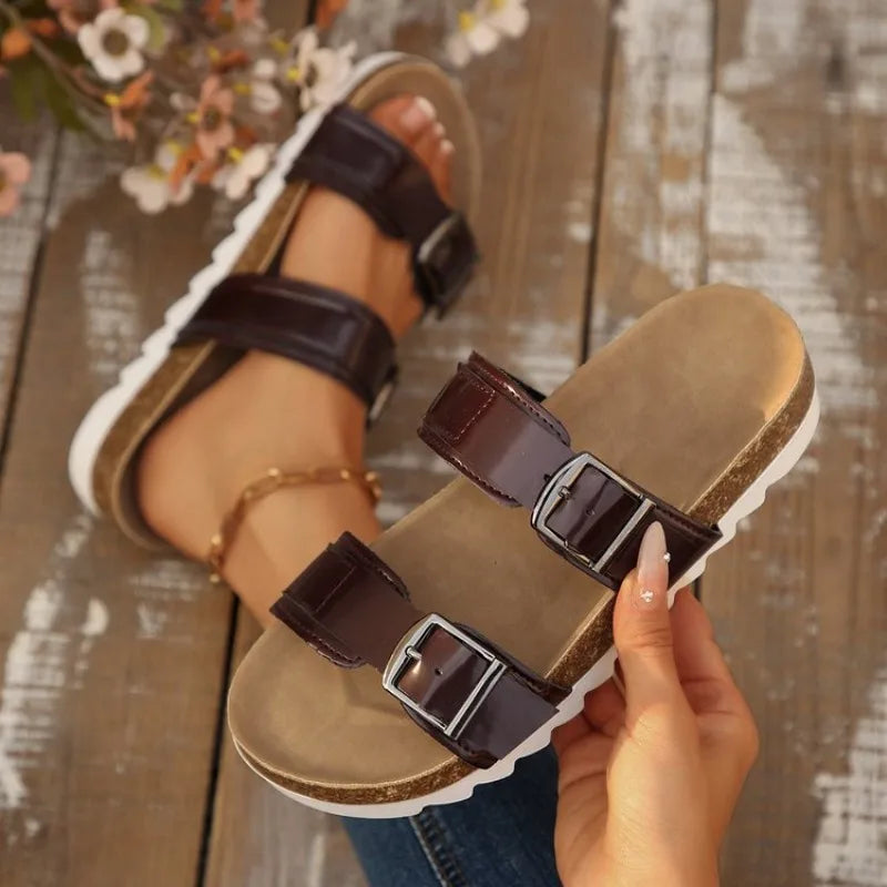 Plus-size Platform Sandals and Slippers 2026 Spring and Summer New Metal Buckle Beach Shoes for Women