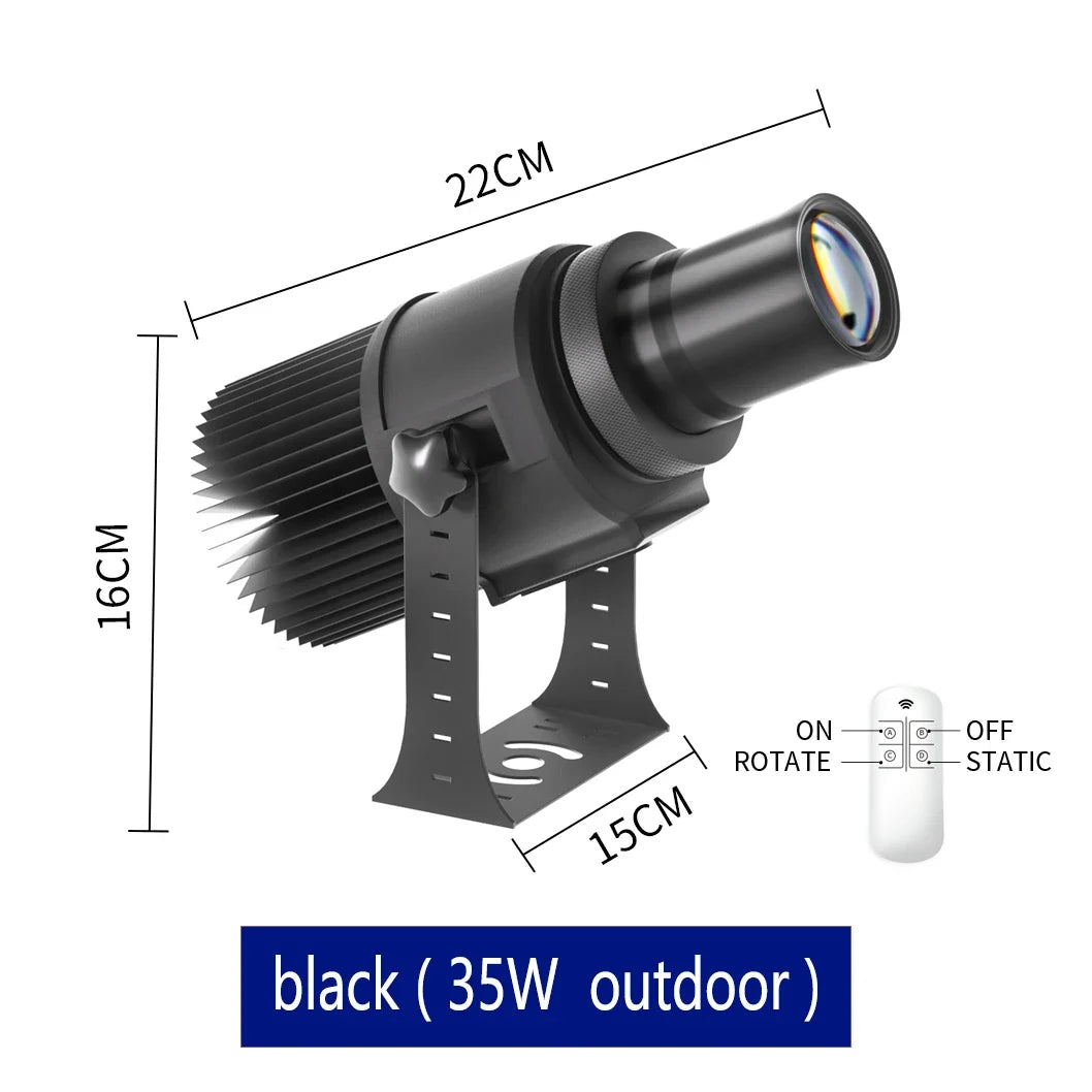Custom Led HD Gobo Logo Projector Indoor Outdoor Ip67 Waterproof Rotating Advertising Image Projection Light For Floor Wedding