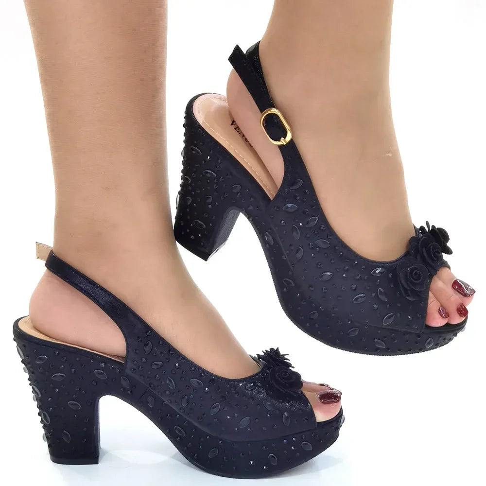 Zapatos de fiesta para mujer con pedrería de lujo