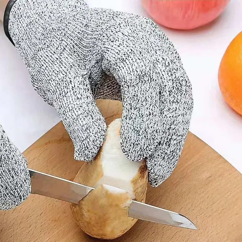 HPPE Level 5 Safety Cut-Resistant Gloves Anti Cut Proof Grey Anti-Cut Level Work Garden Butcher Gardening Handguard Kitchen Tool