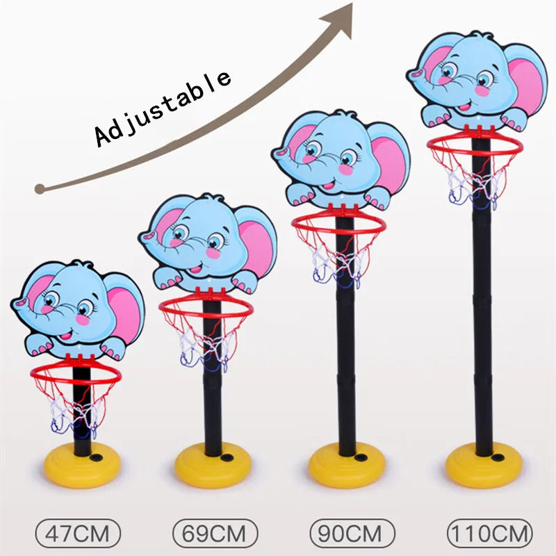 Kids Adjustable Basketball Stands Cartoon Animals Shape Shooting Basket Indoor Outdoor Sports Games Basketball Hoop