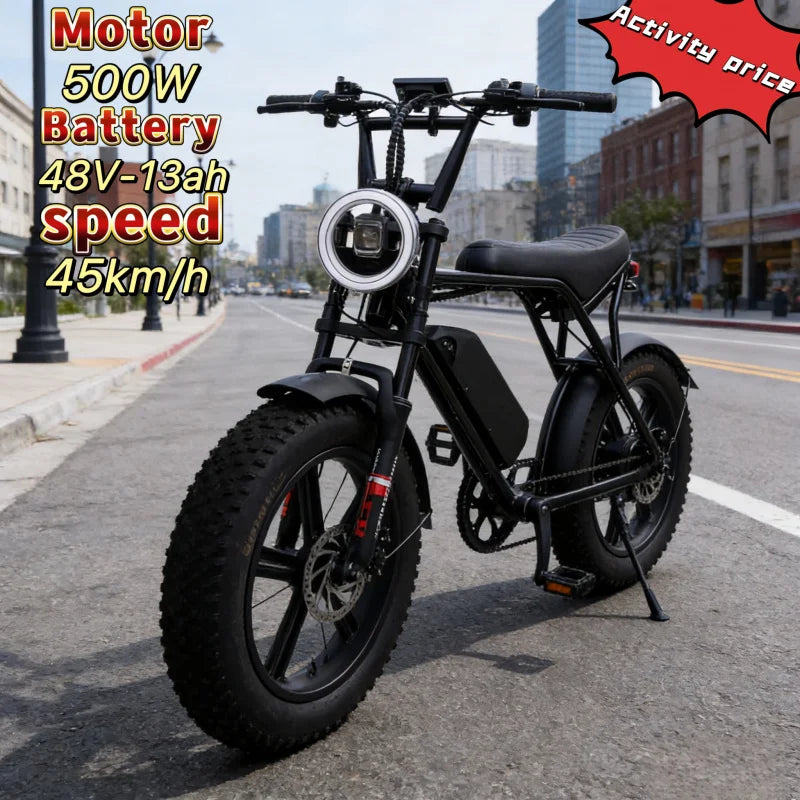 Promotional 20-inch mountain E-Bike, 500W brushless motor adult city electric bike, 48V15AH battery electric scooter