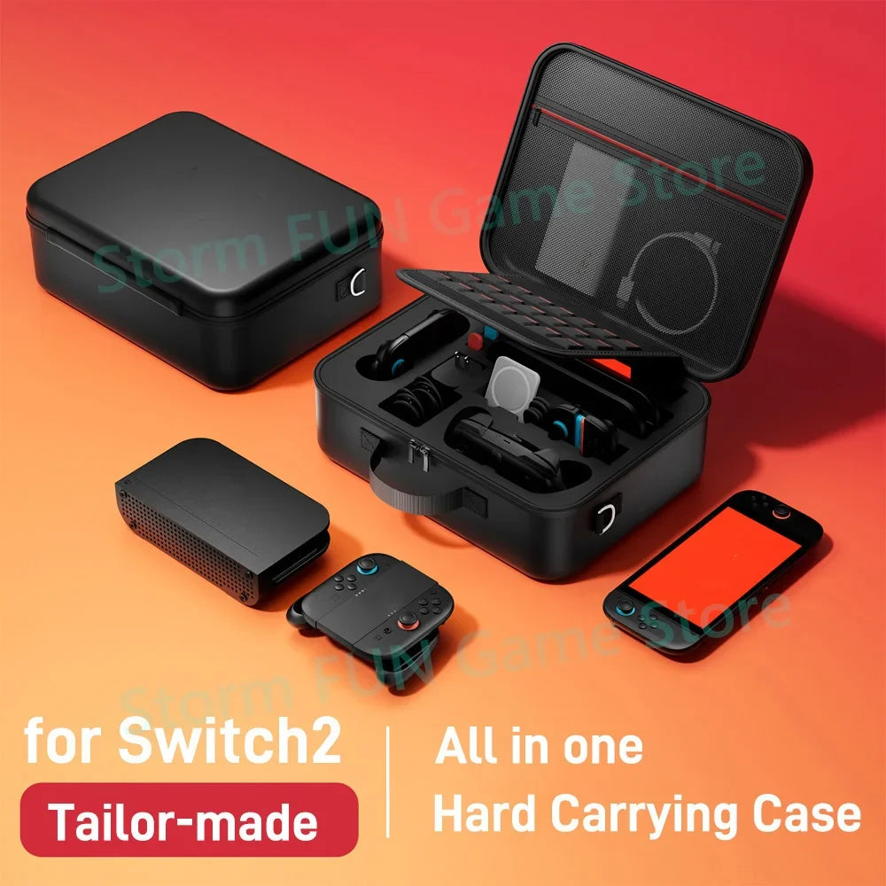 All in One for 2025 Switch 2 Large Storage Case Mario Accessories Hard Carrying Hand Bag for Switch 2 Waterproof EVA Shell Cover