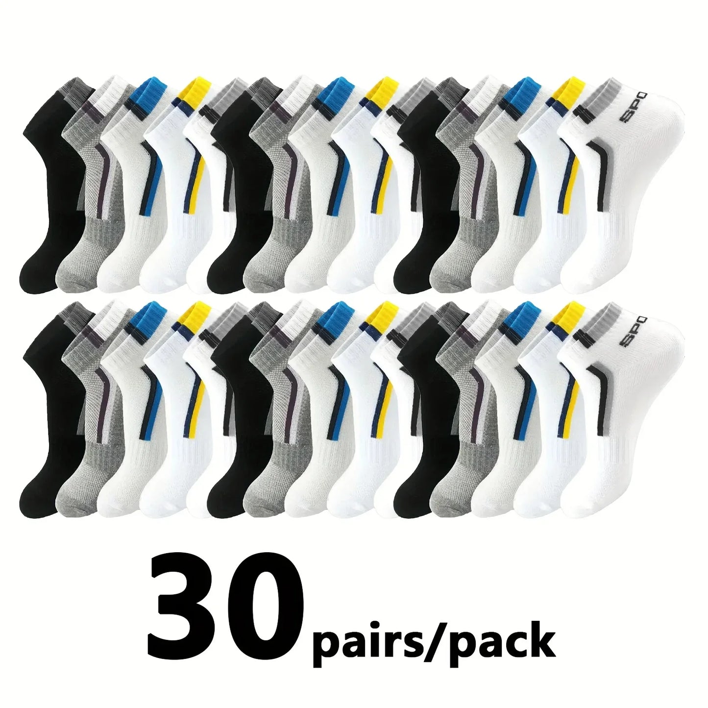 5/10/20/30pairs Simple Stripe Pattern Liner Anklets Socks Comfy Breathable Soft Sweat Absorbent Socks For Men's Outdoor Wearing