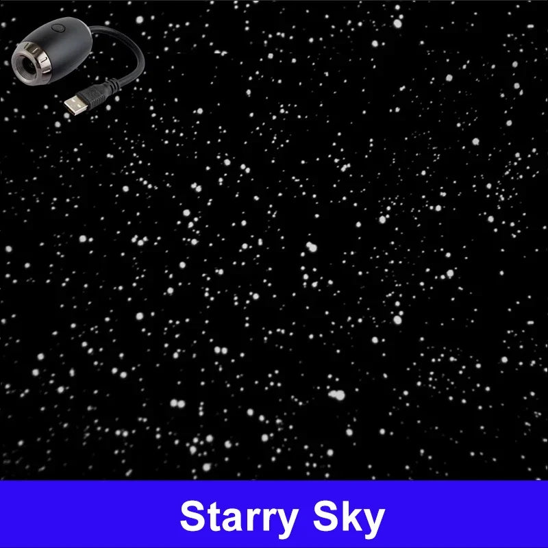 Romantic LED Starry Sky Night Light USB Powered Saturn Galaxy Projector Lamp for Car Roof Party Room Ceiling Decor Plug and Play