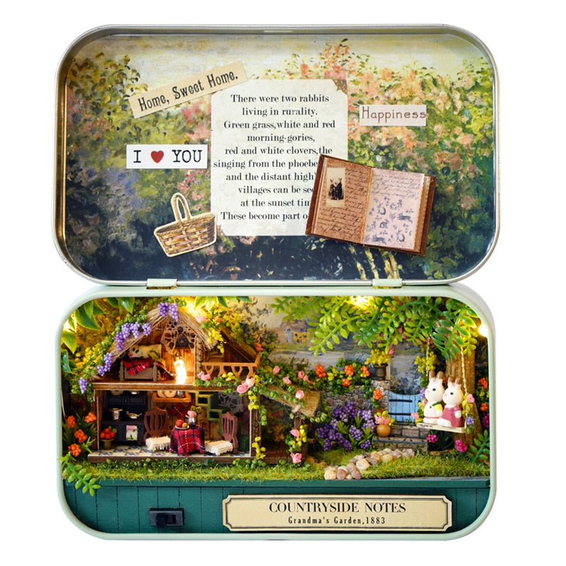 Teatro de caja de casa de muñecas en miniatura