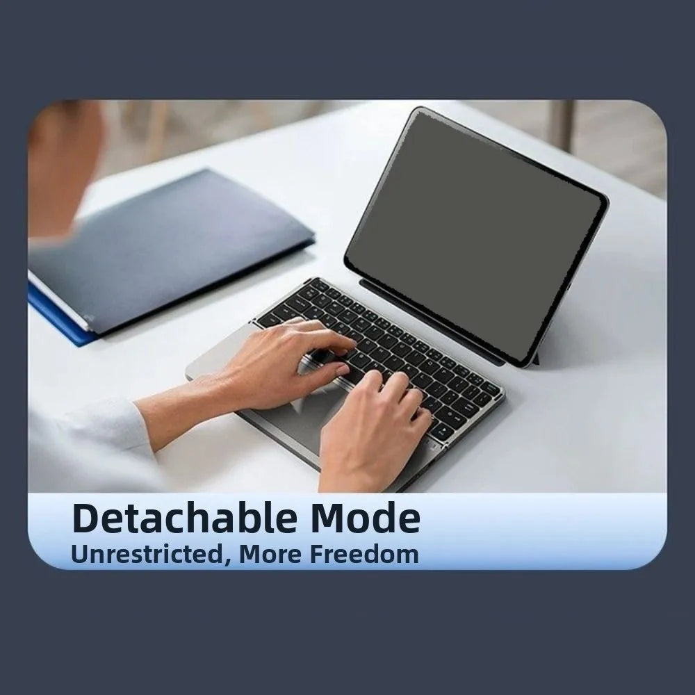 Bluetooth 5.3 Wireless Bluetooth Keyboard Portable Detachable Foldable Keyboard Universal Compact Rechargeable Keyboard Travel