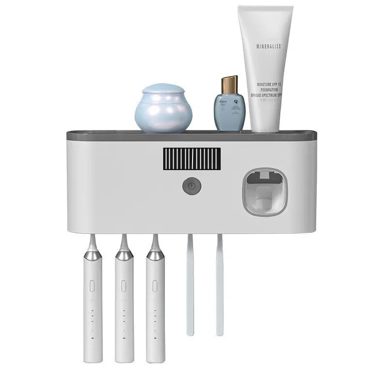 Wireless Charging UV Toothbrush Disinfector Non Perforated Toothbrush Holder Toothbrush Disinfector Storage Rack