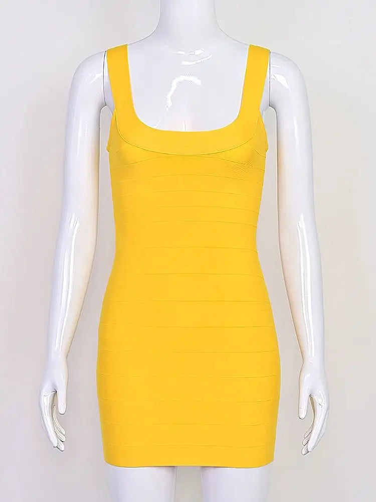 Beaukey New Trendy Pink Ginger Bandage Mini Party Dress Women Quality
