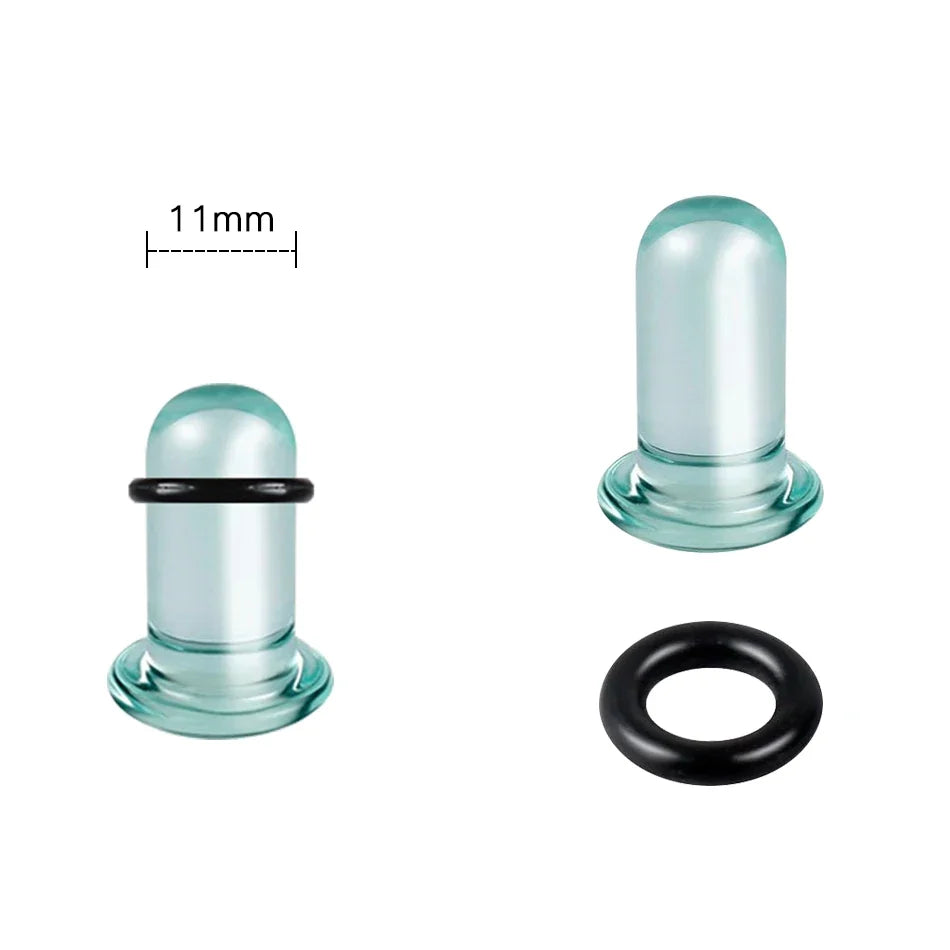 2pcs Glass Ear Gauges Stretching Kit Short Taper Expander 1.6-16mm