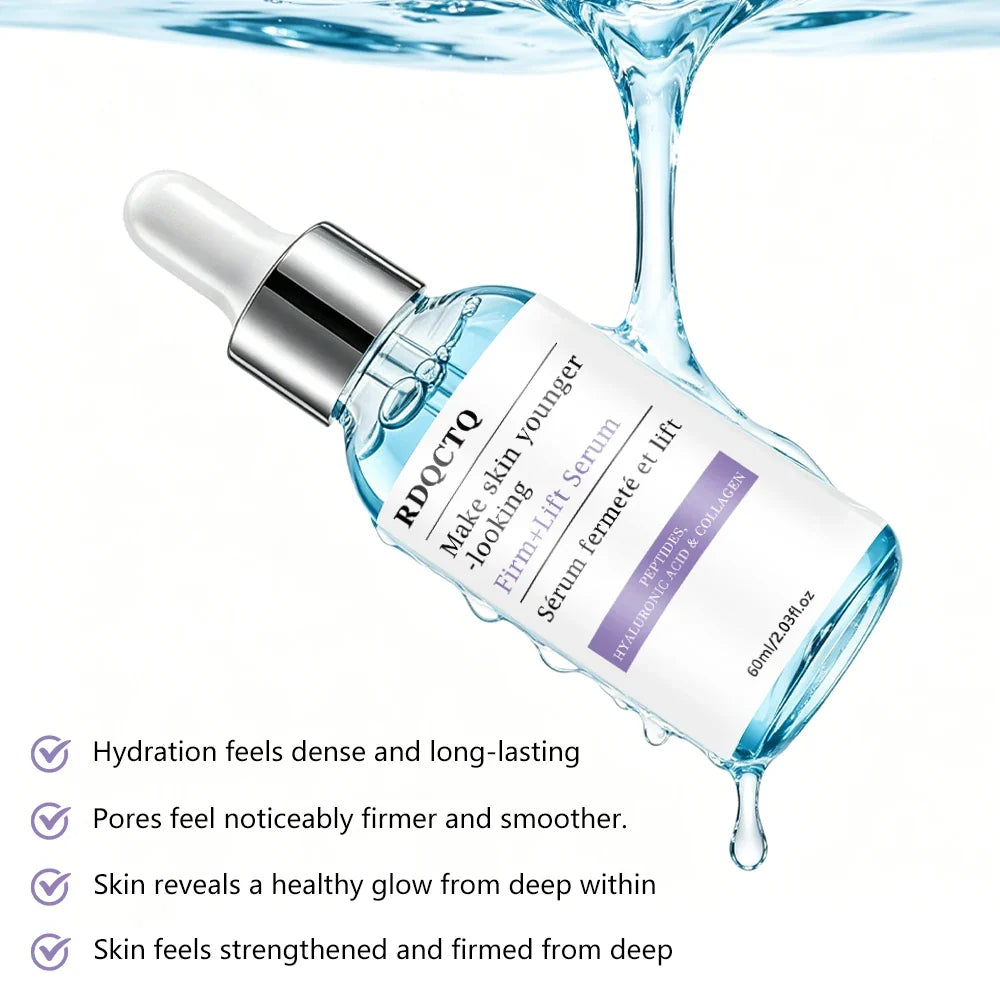 Face Serum with Peptides Hyaluronic Acid Collagen Hydrating Facial Treatment for Smooth Skin Texture & Elasticity Enhancement