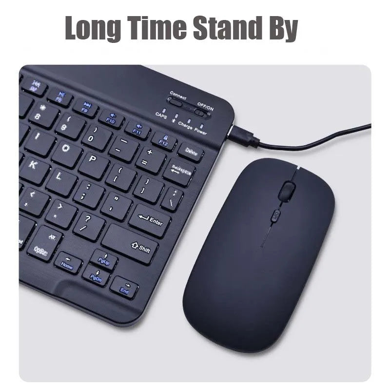 with Bluetooth Keyboard Mouse for Oukitel OT12 OT9 OT8 OT6 OT11 78Key 10inch Rechargeable Wireless Keyboard Mice Set Combo