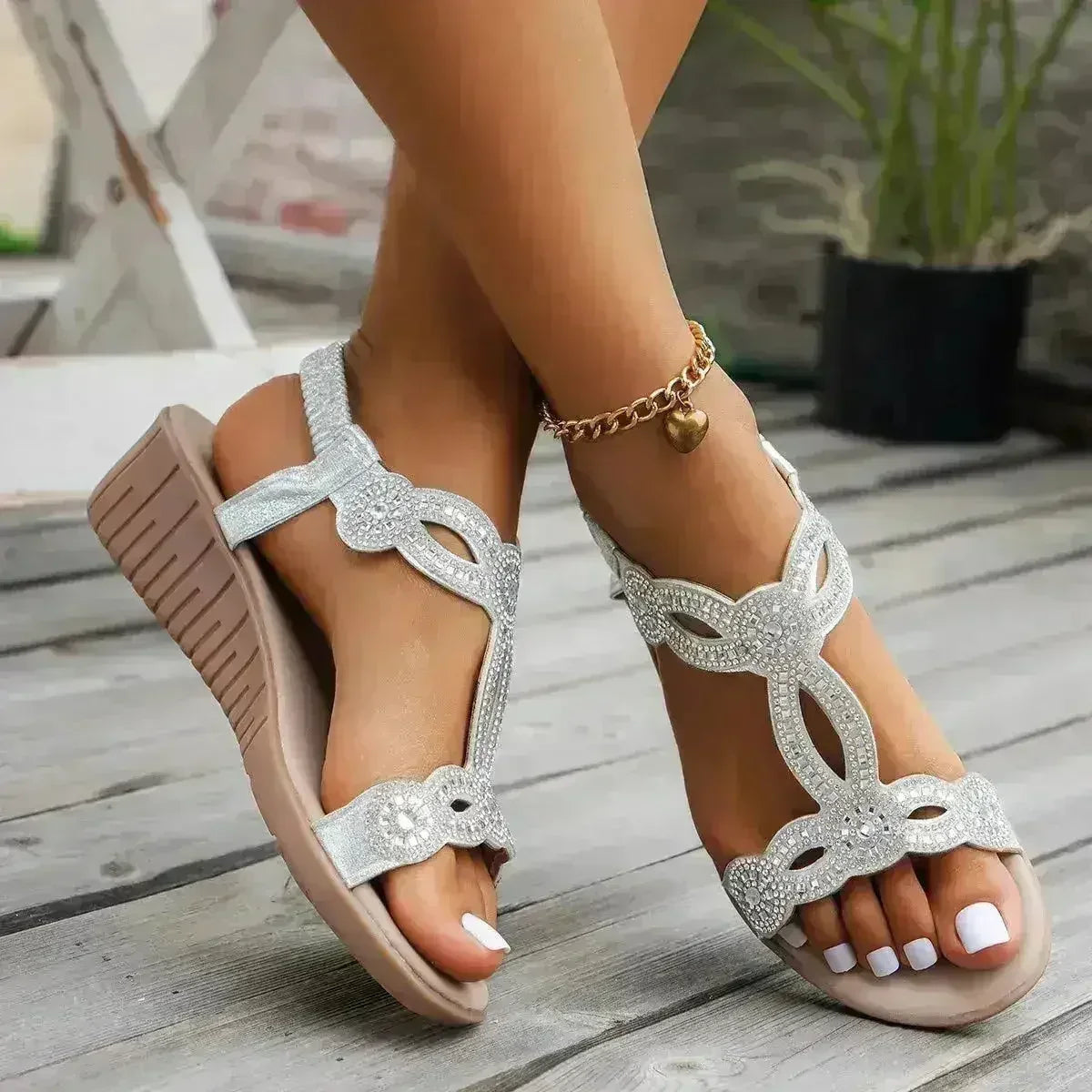 Sandalias de plataforma para mujer, de diseño novedoso, informales, estilo romano, de verano